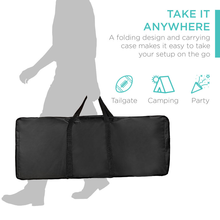 Sleek Black Portable Pop-Up Bar Table with Removable Skirt