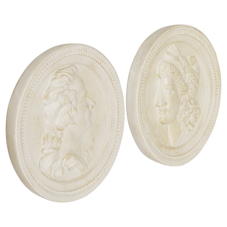 9.8'' Gray Resin Traditional Round Wall Decor Set
