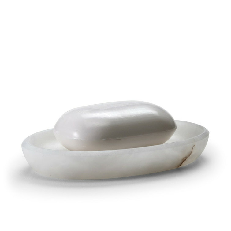 Alisa White Alabaster Freestanding Soap Dish