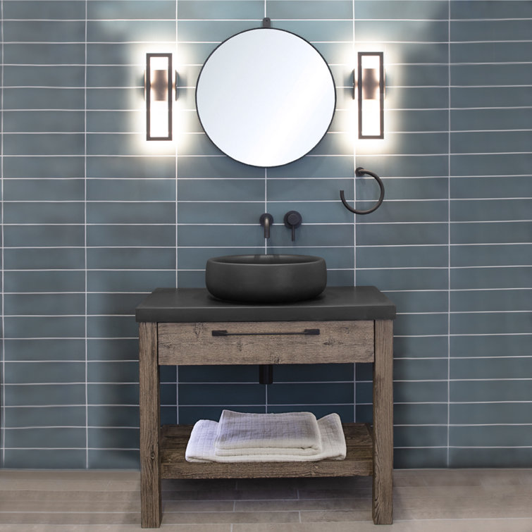 Clay Round Concrete Above-Counter Vessel Bathroom Sink