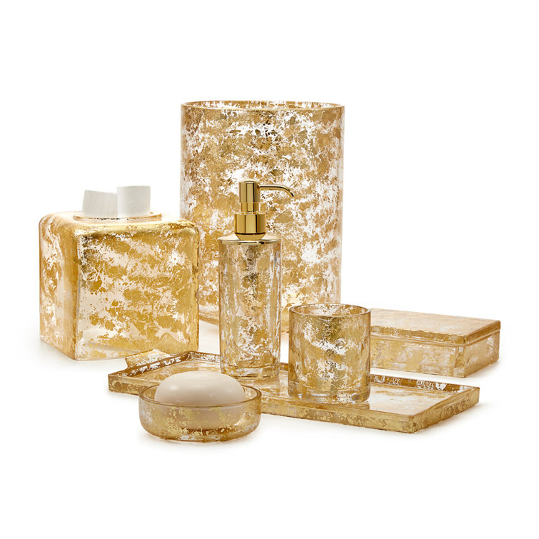 Lydia Gold Leaf Italian Glass Soap Dish