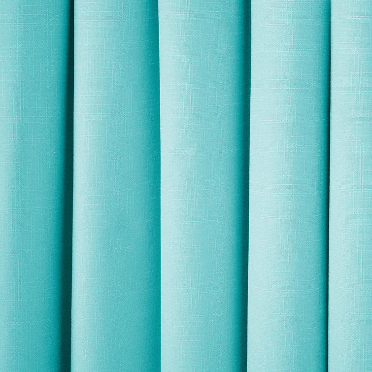 Bouquet Green Puddle Length Blackout Polyester Linen Window Panel