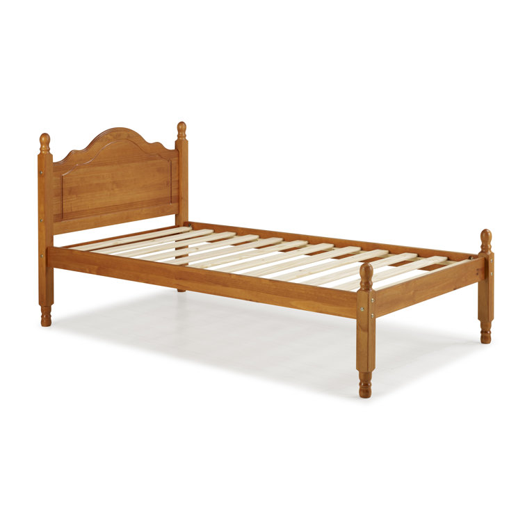 Reston Honey Pine Twin Platform Bed with Headboard and Storage Drawers