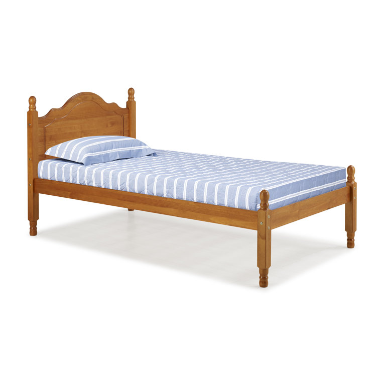 Reston Honey Pine Twin Platform Bed with Headboard and Storage Drawers