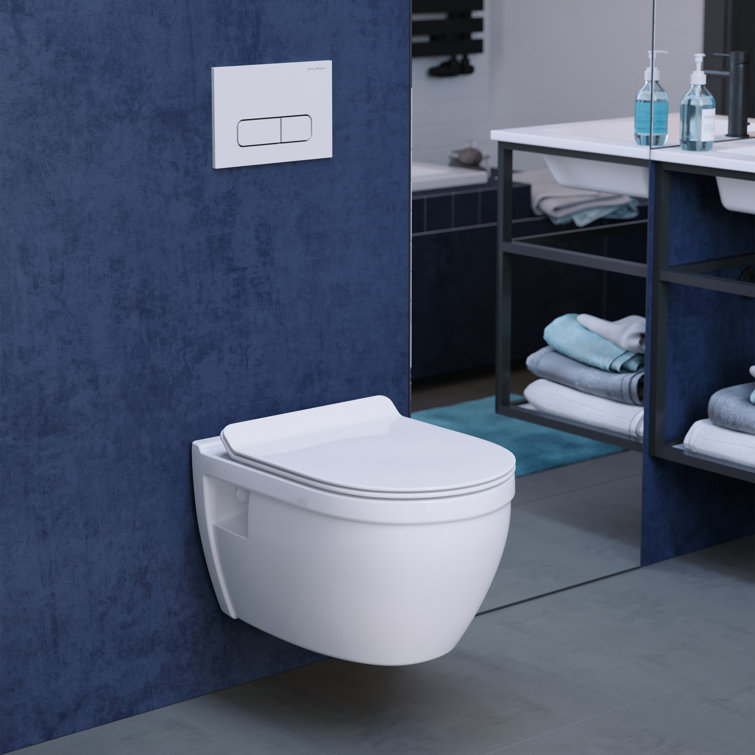 Ivy Glossy White Wall-Hung Elongated Toilet Bowl