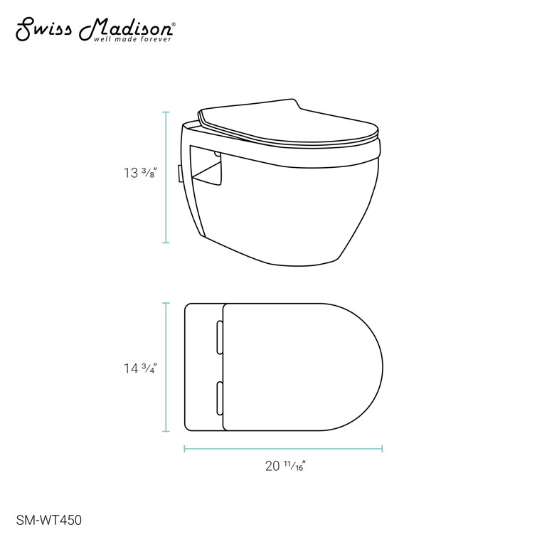 Ivy Glossy White Wall-Hung Elongated Toilet Bowl