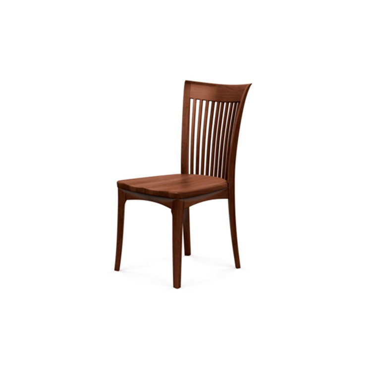 Cognac Cherry Solid Wood Slat Back Side Chair