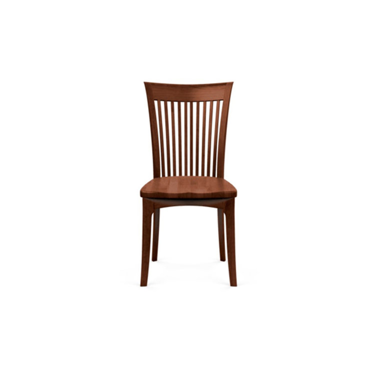Cognac Cherry Solid Wood Slat Back Side Chair