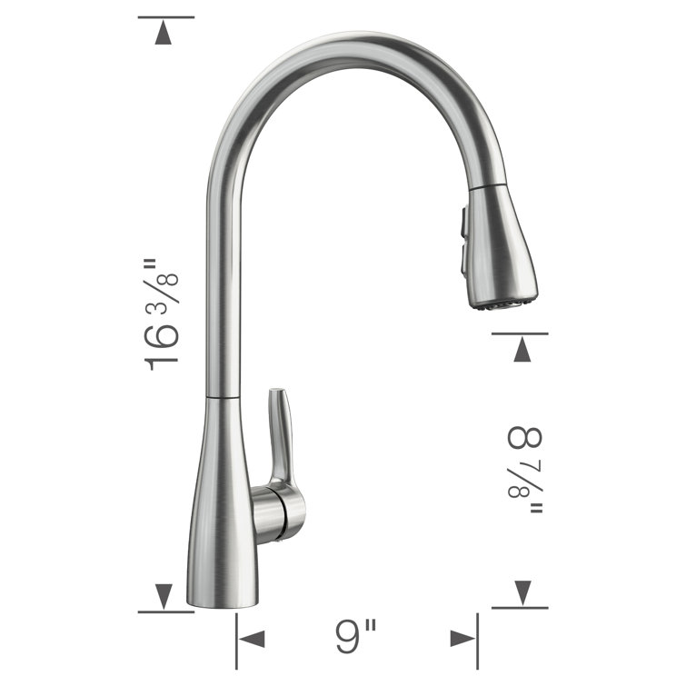 High-Arc Stainless Steel Kitchen Faucet with Dual Spray Pull-Down
