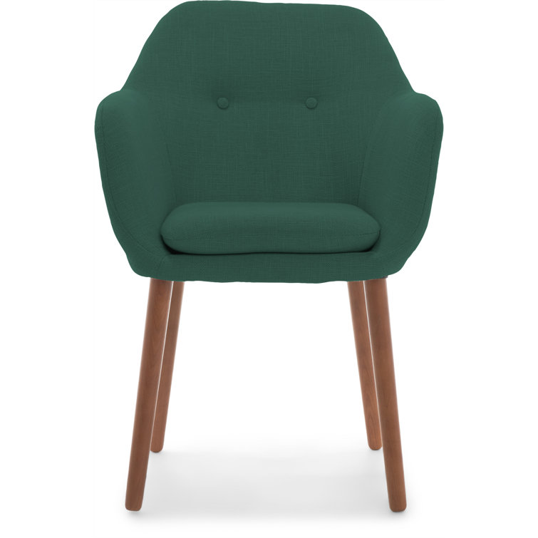 Mid-Century Gray Manufactured Wood Accent Chair with Tapered Legs