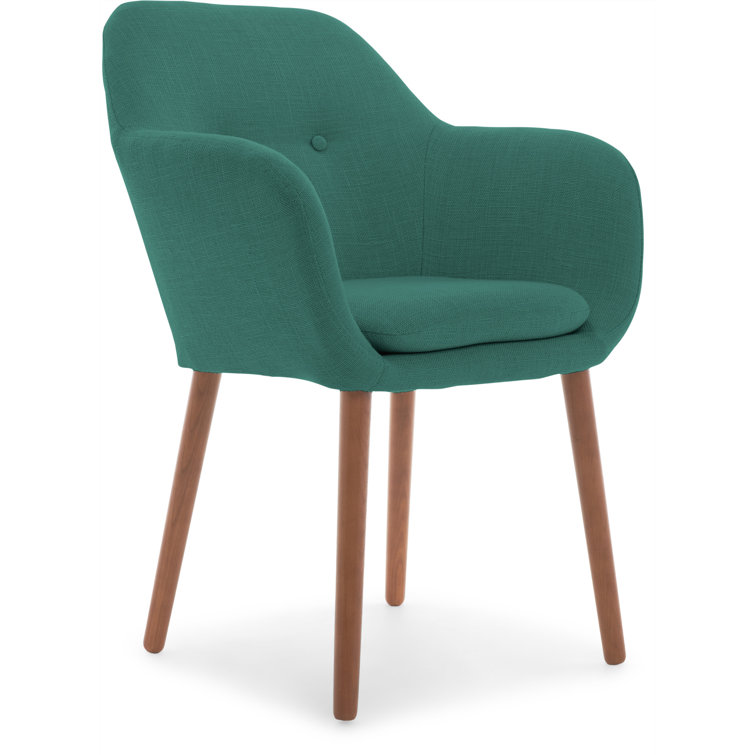 Mid-Century Gray Manufactured Wood Accent Chair with Tapered Legs