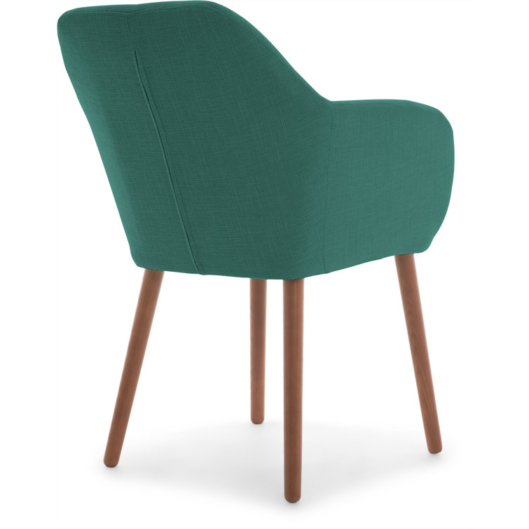Mid-Century Gray Manufactured Wood Accent Chair with Tapered Legs