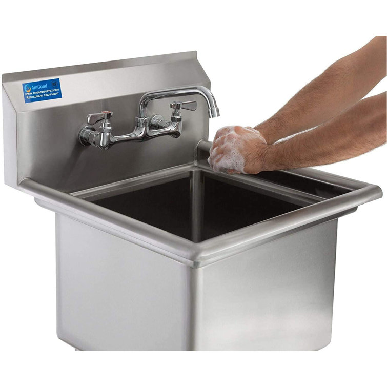 20" x 22" Silver Stainless Steel Freestanding Commercial Sink
