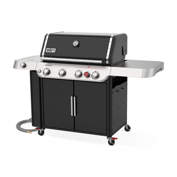 Genesis E-435 Black Liquid Propane Gas Grill with Stainless Steel Accents