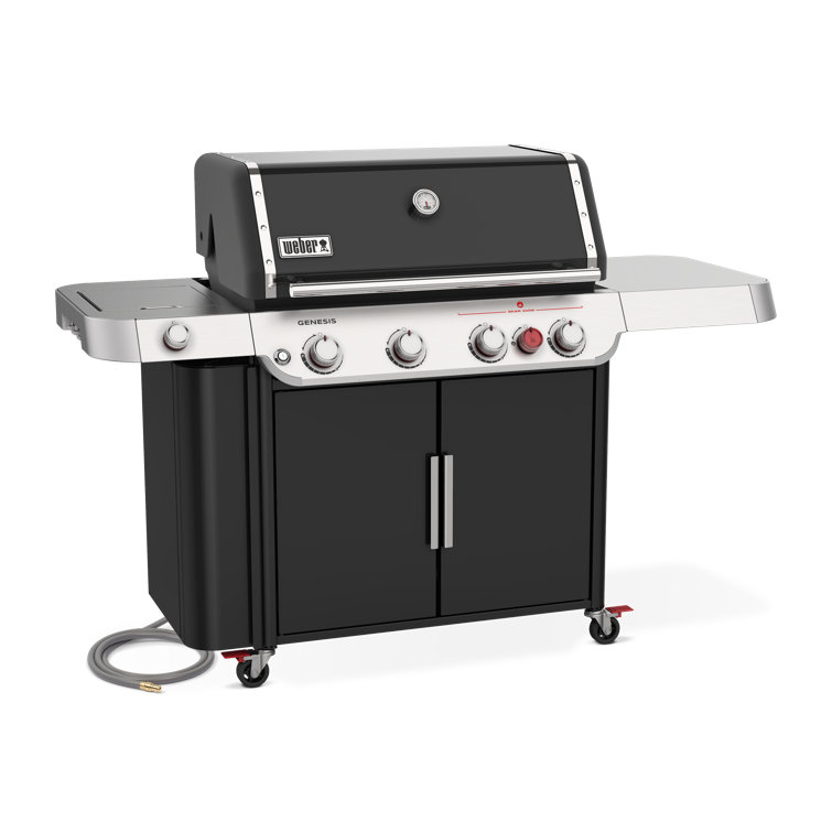 Genesis E-435 Black Liquid Propane Gas Grill with Stainless Steel Accents