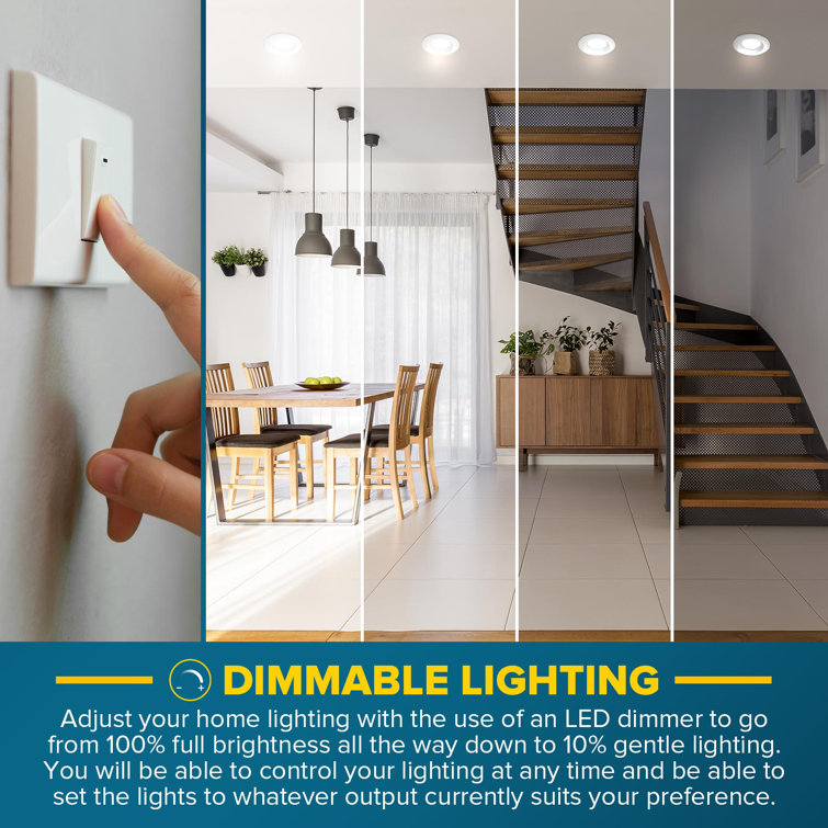 6'' White LED Retrofit Recessed Lighting Kit with Selectable Color Temperature