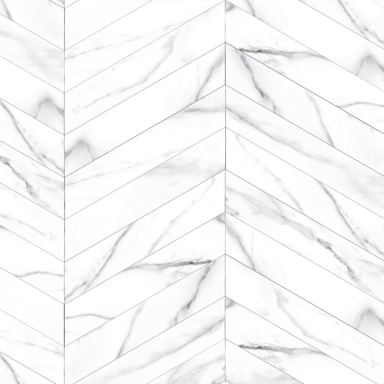 Elegance White Chevron Matte Porcelain Floor and Wall Tile