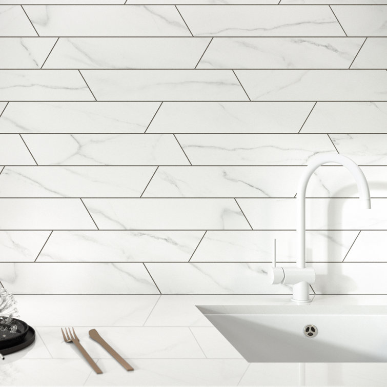 Elegance White Chevron Matte Porcelain Floor and Wall Tile