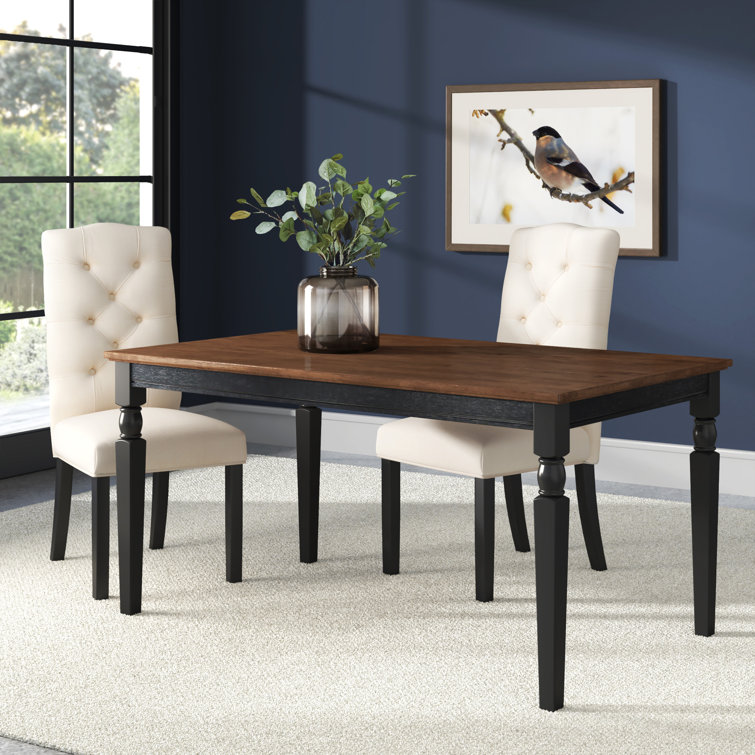 Cottage Charm 62" Reclaimed Wood Dining Table in Black