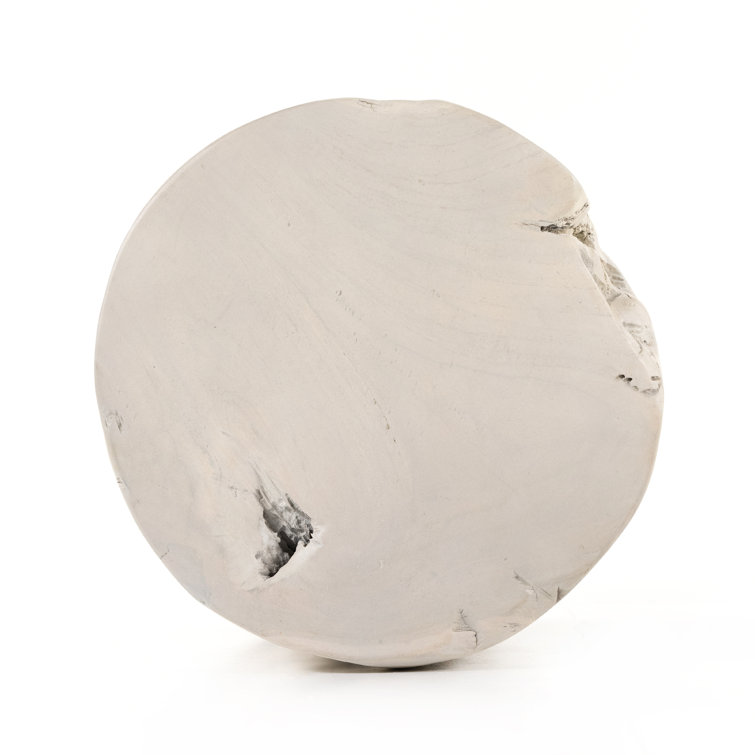 Modern Cream Teak Cube Stool - Indoor/Outdoor Versatile Design