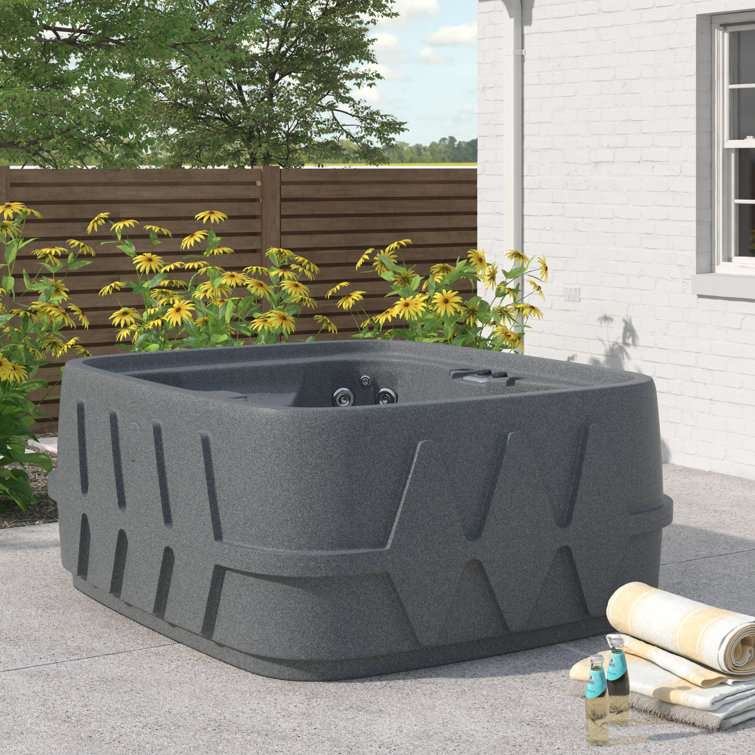 Graystone 4-Person Plug & Play Hot Tub with LED Waterfall