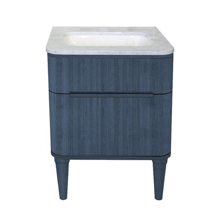 Horizon Blue Solid Wood Wall-Mount Single Vanity Base