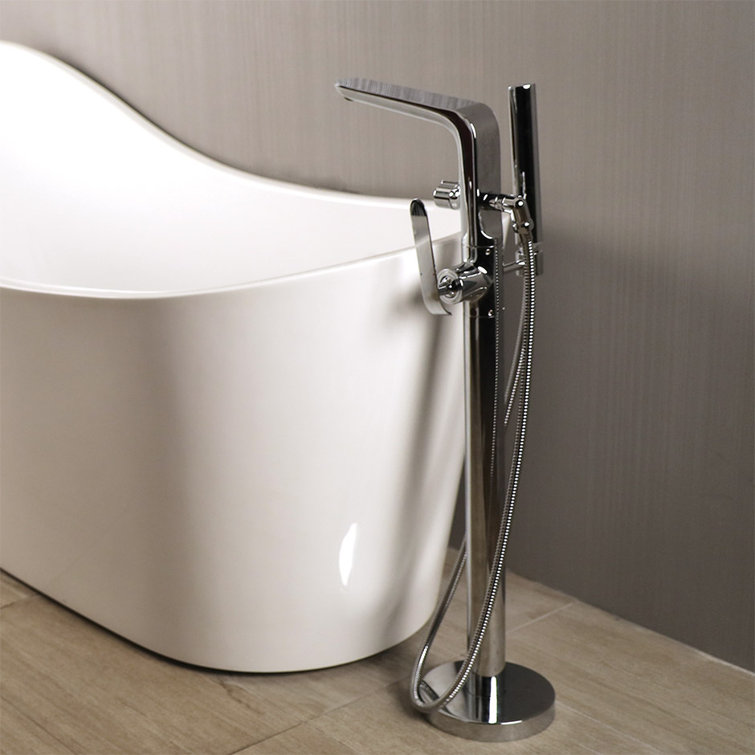 Luster White 67'' Freestanding Acrylic Soaking Bathtub