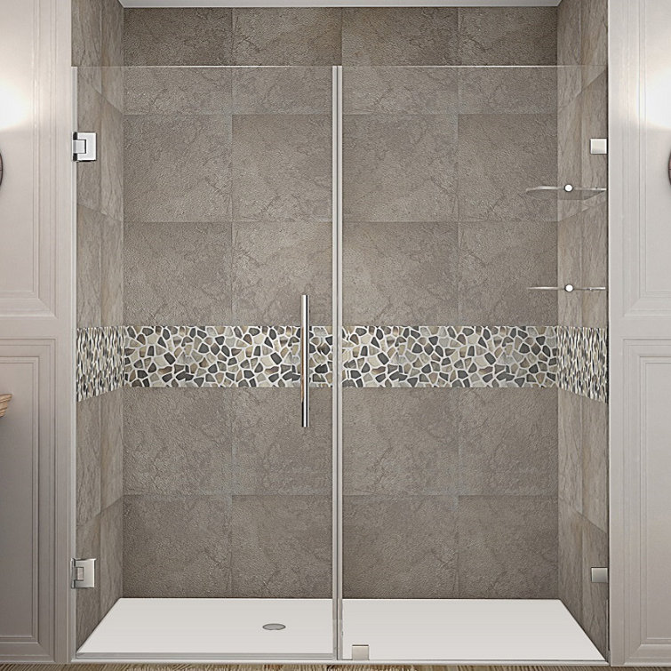 Nautis GS 67" x 72" Frameless Clear Glass Shower Door with Stainless Steel Hardware