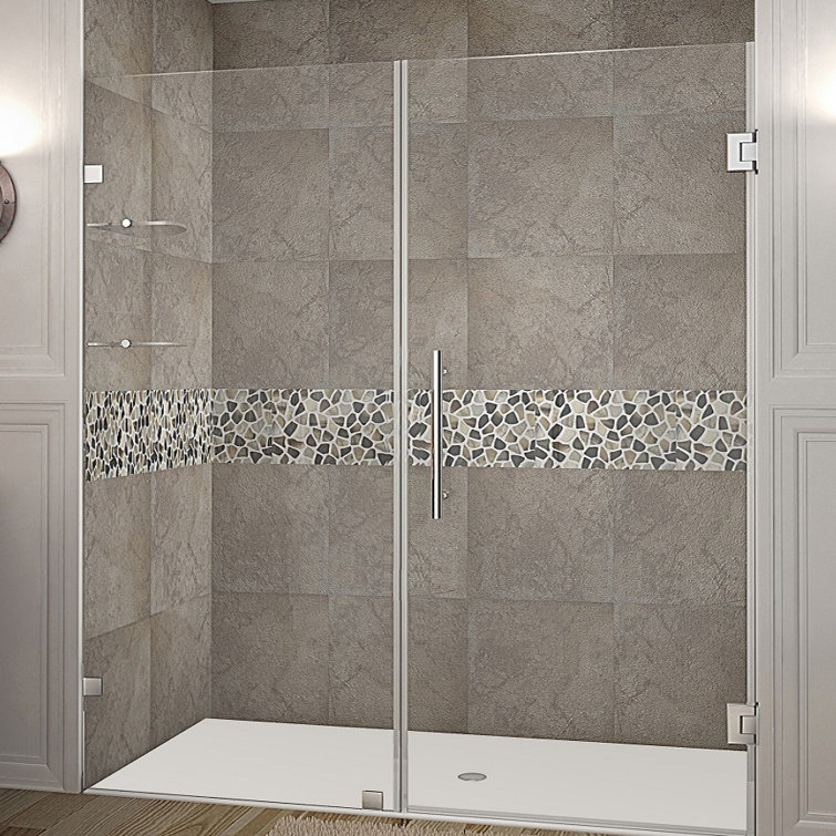 Nautis GS 74'' Stainless Steel Frameless Hinged Shower Door