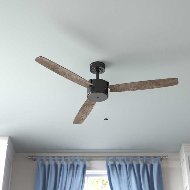 Journal Matte Black 52-Inch Ceiling Fan with Reversible Ebony and Teak Blades