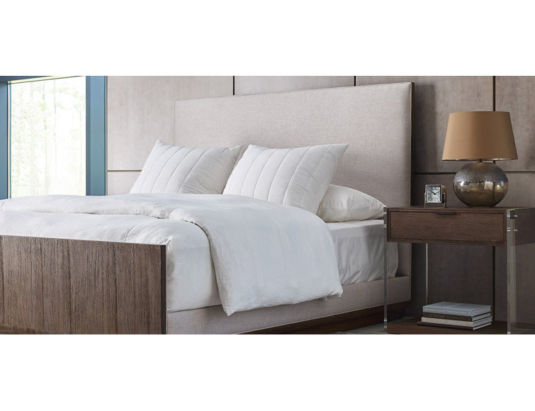 Queen Nutmeg Upholstered Platform Bed with Storage