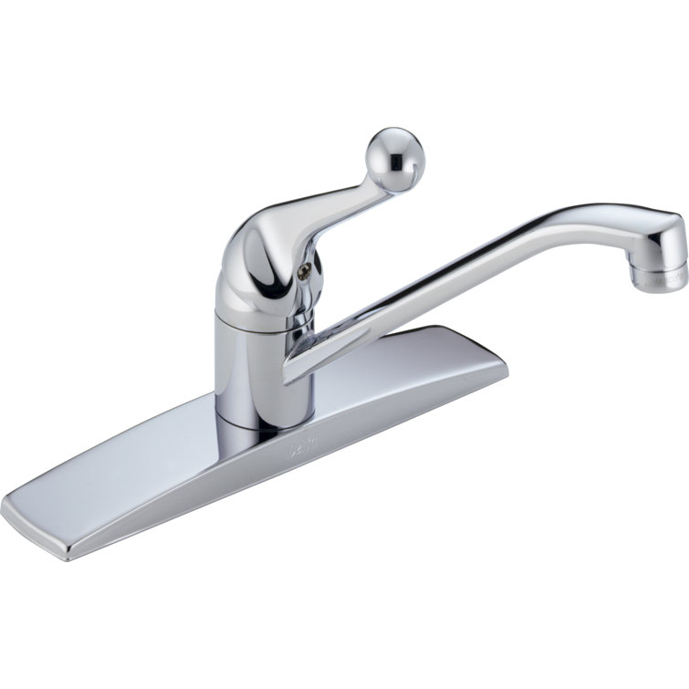 Chrome Single-Handle Deck Mounted Kitchen Faucet with Pull-out Spray
