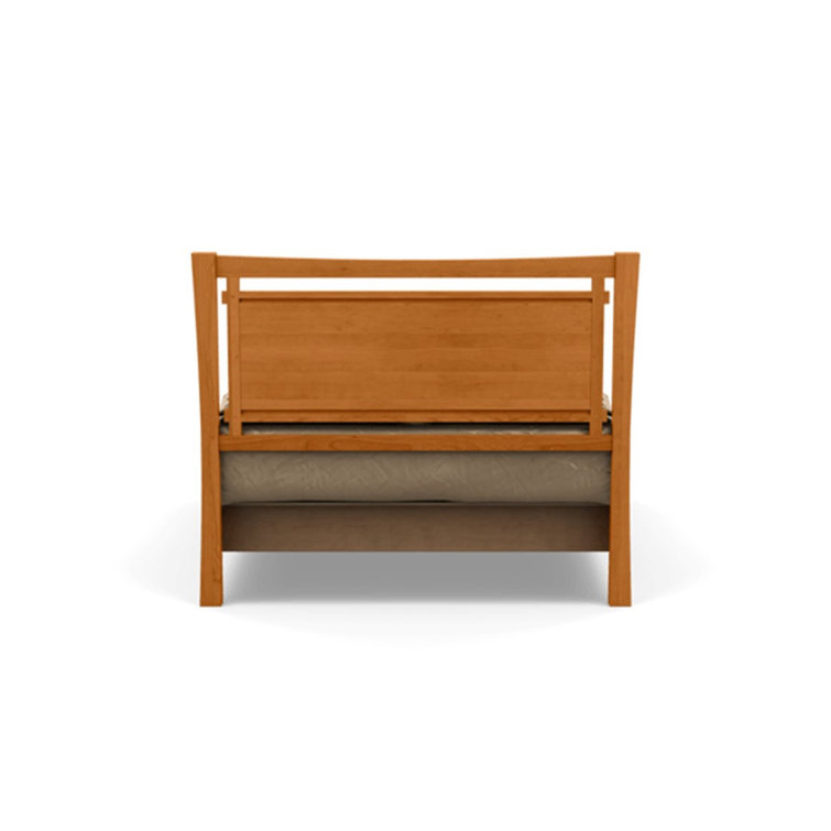Monterey Full Double Storage Platform Bed with Tufted Upholstery in Natural Cherry