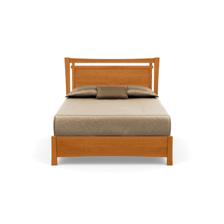 Natural Cherry Solid Wood King Platform Bed with Storage Drawers