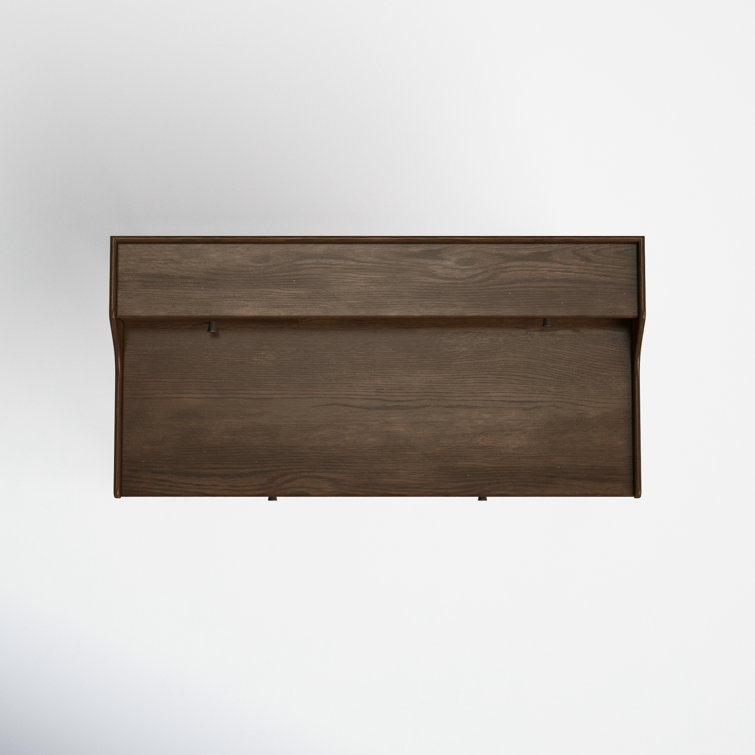 Contemporary Modern 48" Brown Solid Oak Home Office Desk with Drawers