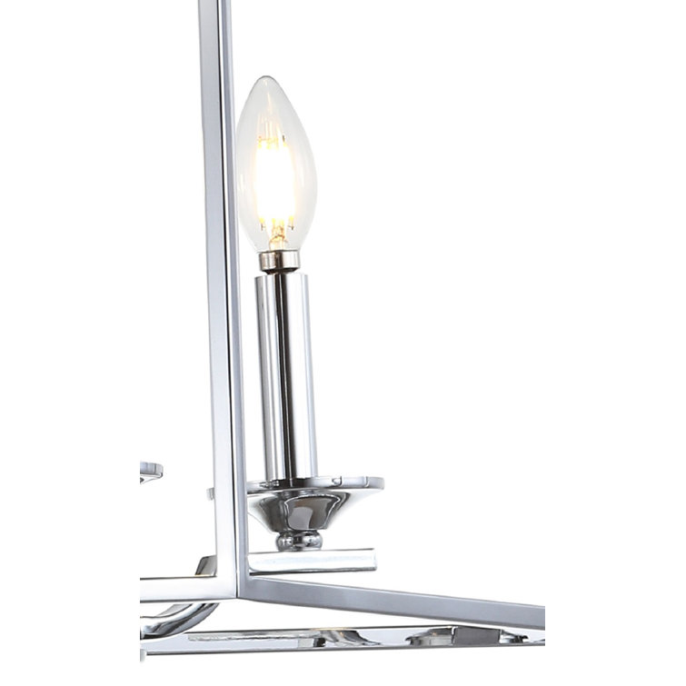 Gloria Polished Chrome 19" LED Lantern Pendant - Adjustable Height