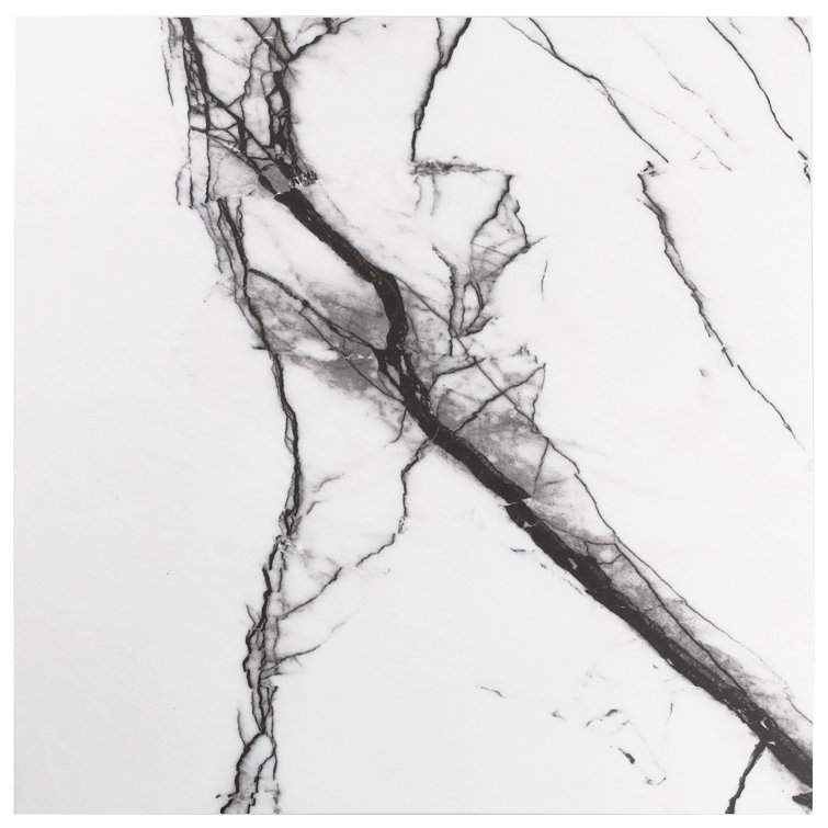 Magnus 24" x 24" Matte Black and White Porcelain Tile