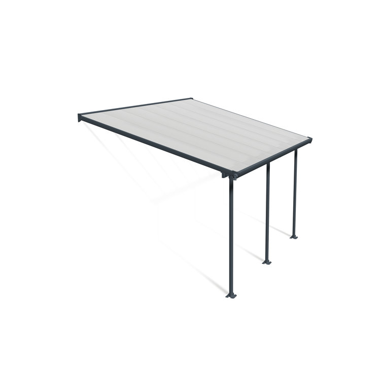 Gray and Clear Aluminum Polycarbonate 10' x 14' Patio Cover