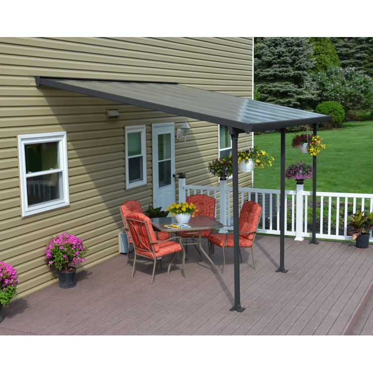 Gray and Clear Aluminum Polycarbonate 10' x 14' Patio Cover