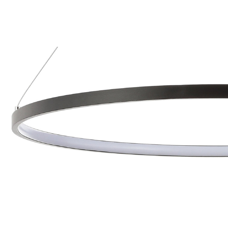 Brice Matte Black 23.75" Integrated LED Modern Drum Pendant
