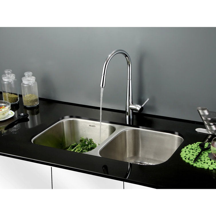 Ruvati 32-inch Stainless Steel Double Bowl Undermount Kitchen Sink