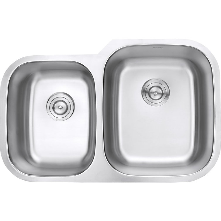 Ruvati 32-inch Satin Finish Stainless Steel Double Bowl Kitchen Sink