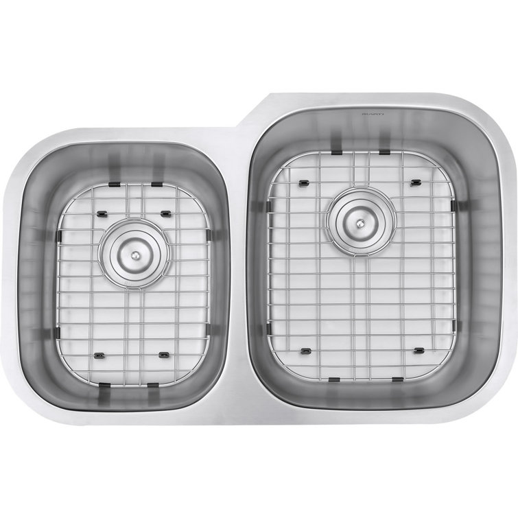 Ruvati 32-inch Satin Finish Stainless Steel Double Bowl Kitchen Sink