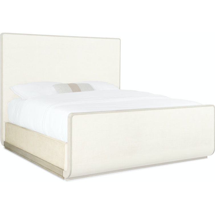 Serene Retreat Oak and Burlap Queen Sleigh Bed with Storage