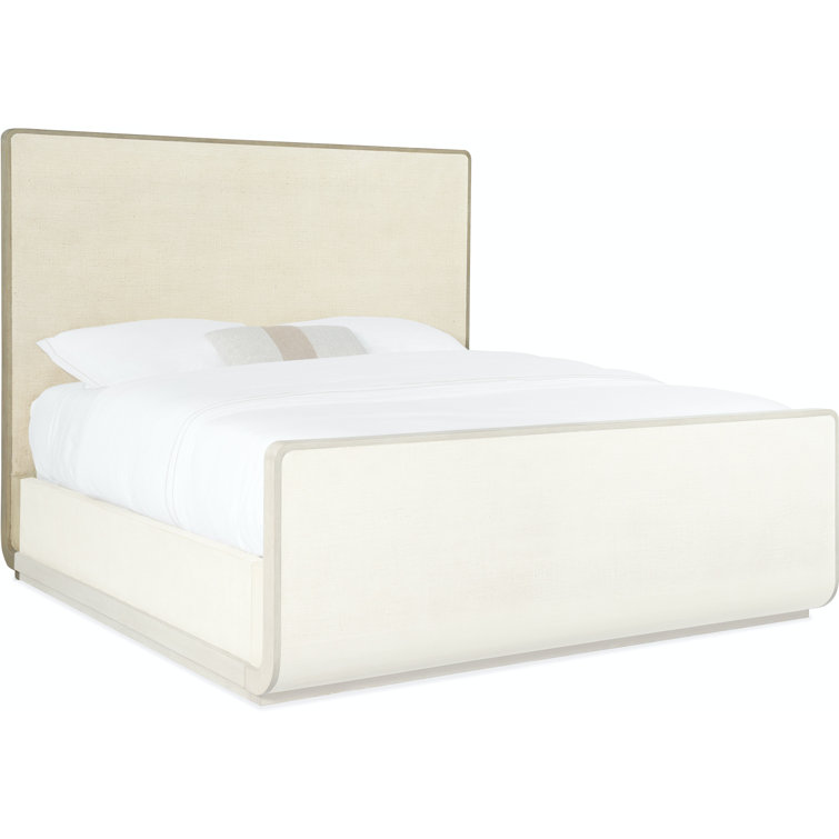 Serene Retreat Oak and Burlap Queen Sleigh Bed with Storage