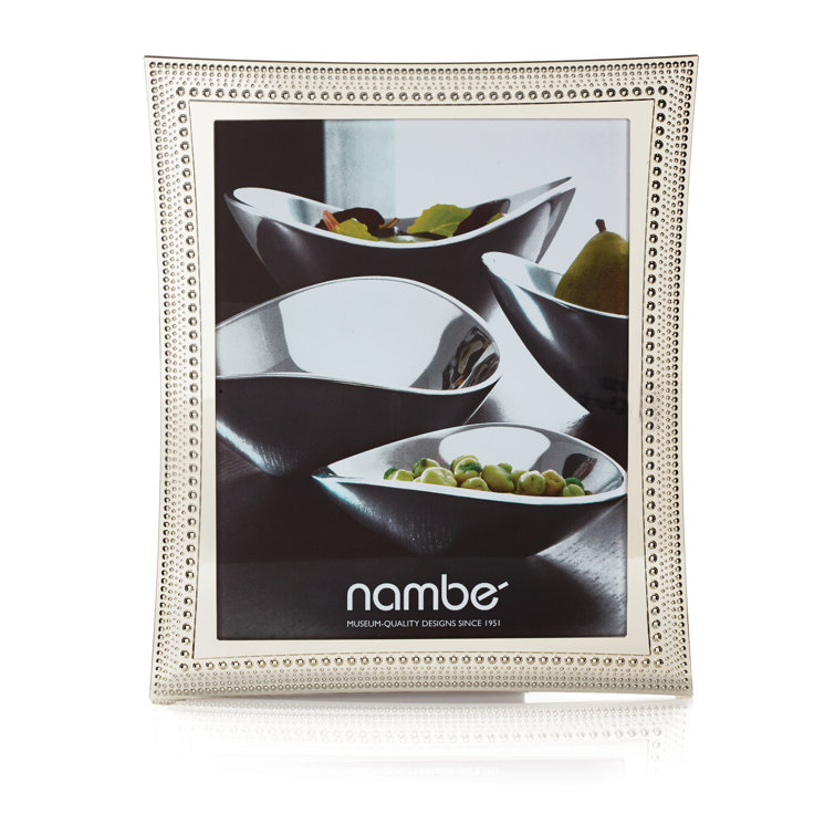 Elegant Silver Metal 8x10 Beaded Tabletop Picture Frame