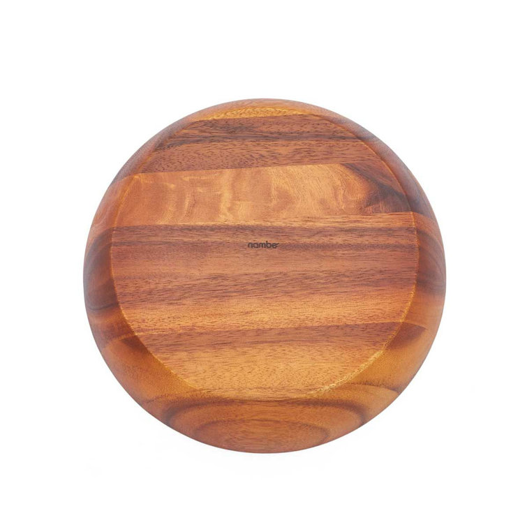 Round Acacia Wood Cheese Board with Stainless Steel Knife