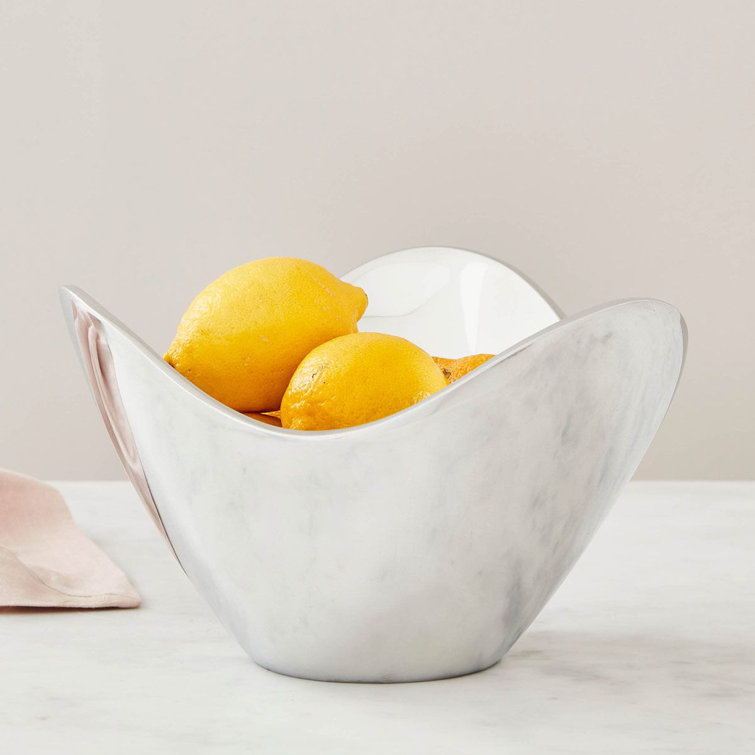 Silver Abstract Shaped Alloy Decorative Bowl