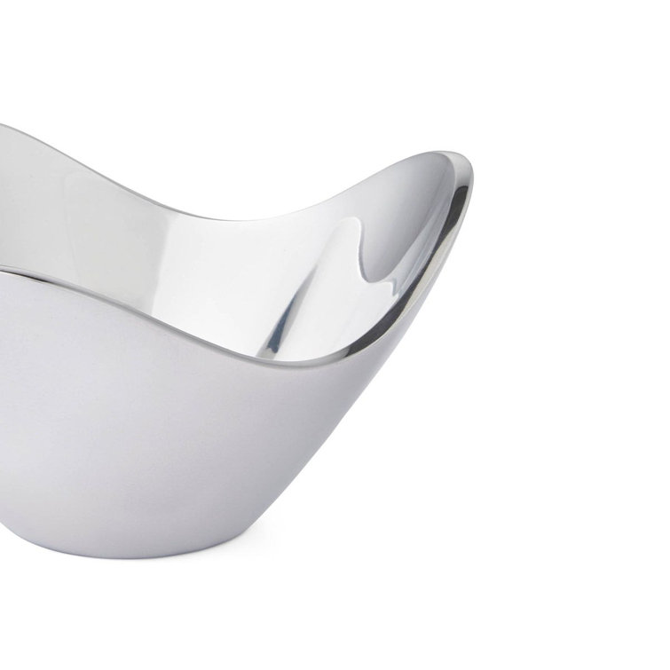 Silver Abstract Shaped Alloy Decorative Bowl