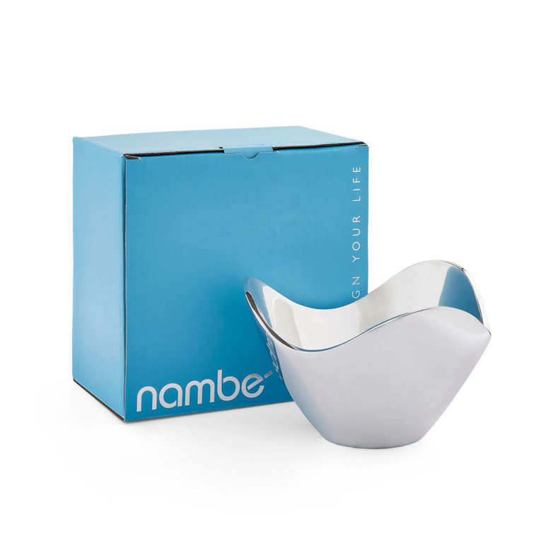 Silver Abstract Shaped Alloy Decorative Bowl